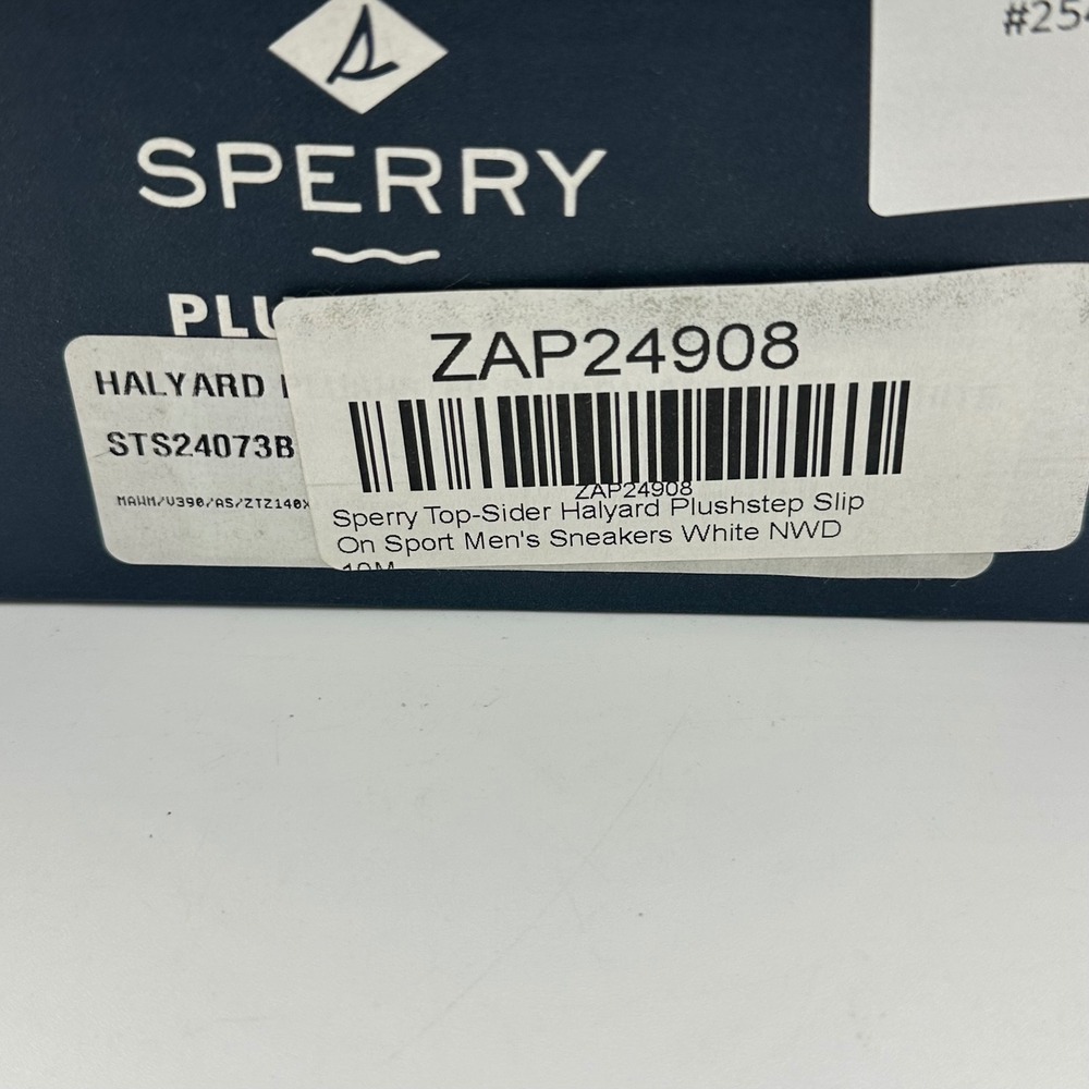 Sperry Halyard PlushStep Slip On Sneaker Shoes Mens 10M White Coastal Preppy NIB - Picture 14 of 14
